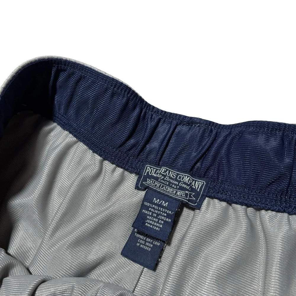 Vintage Polo Ralph Lauren Men's Mesh Baggy Gym Shorts Gray Blue Size M 32‎ x 9.5